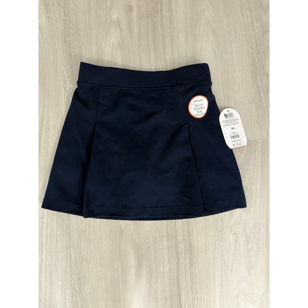 Girl Wonder Nation School Uniform Stretch Ponte Knit Scooter Skirt 6X Blue